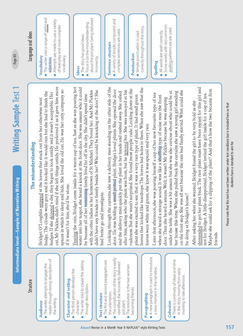 Excel Revise in a Month Year 9 NAPLAN*-style Writing Tests — inside page 13