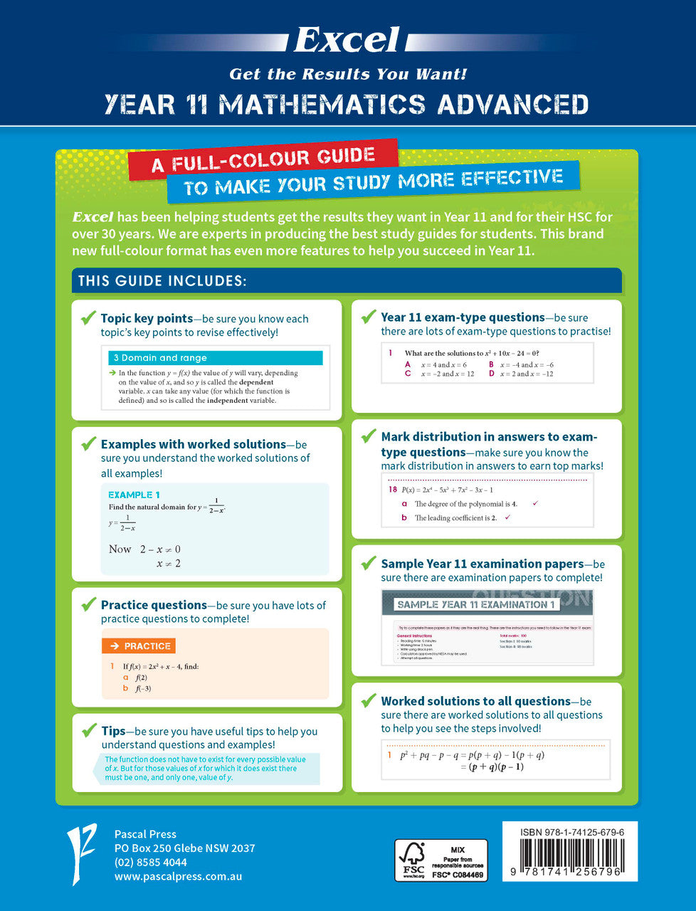Excel Year 11 Mathematics Advanced Study Guide — inside page 14