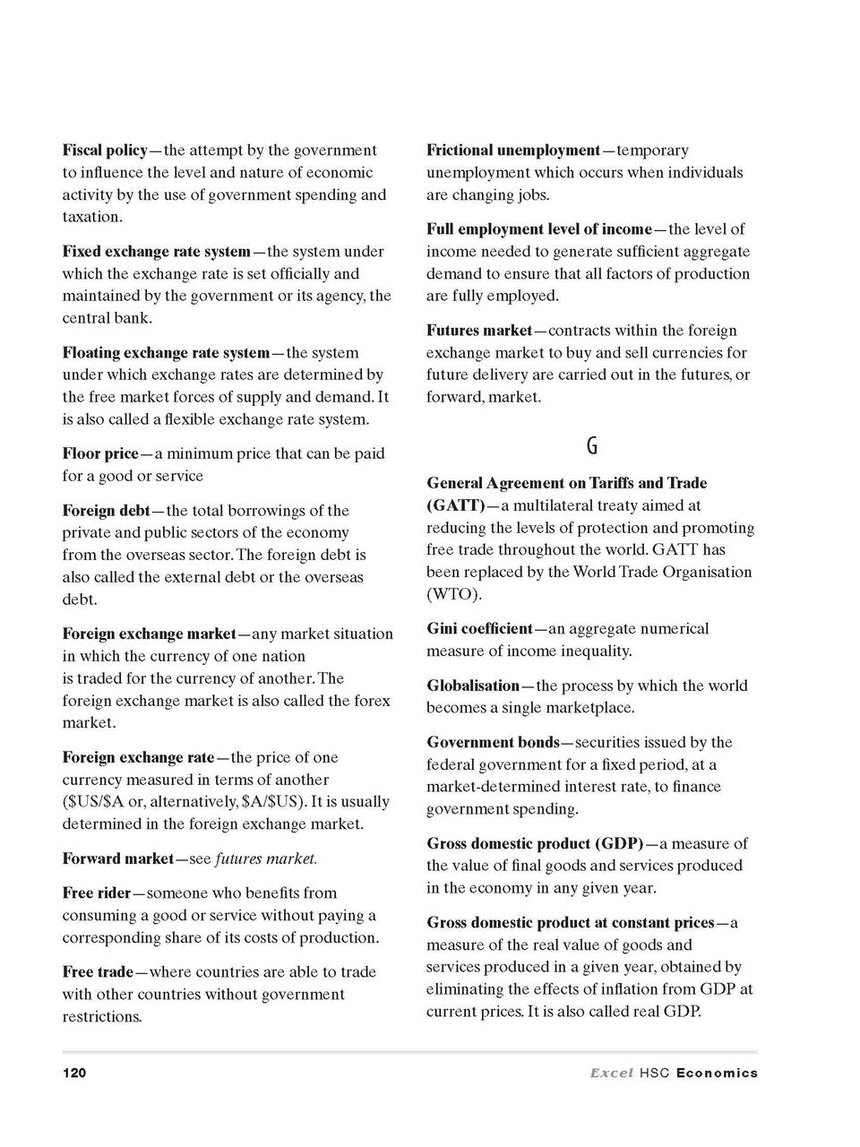 Excel HSC - Economics Study Guide with HSC Study Cards — inside page 16