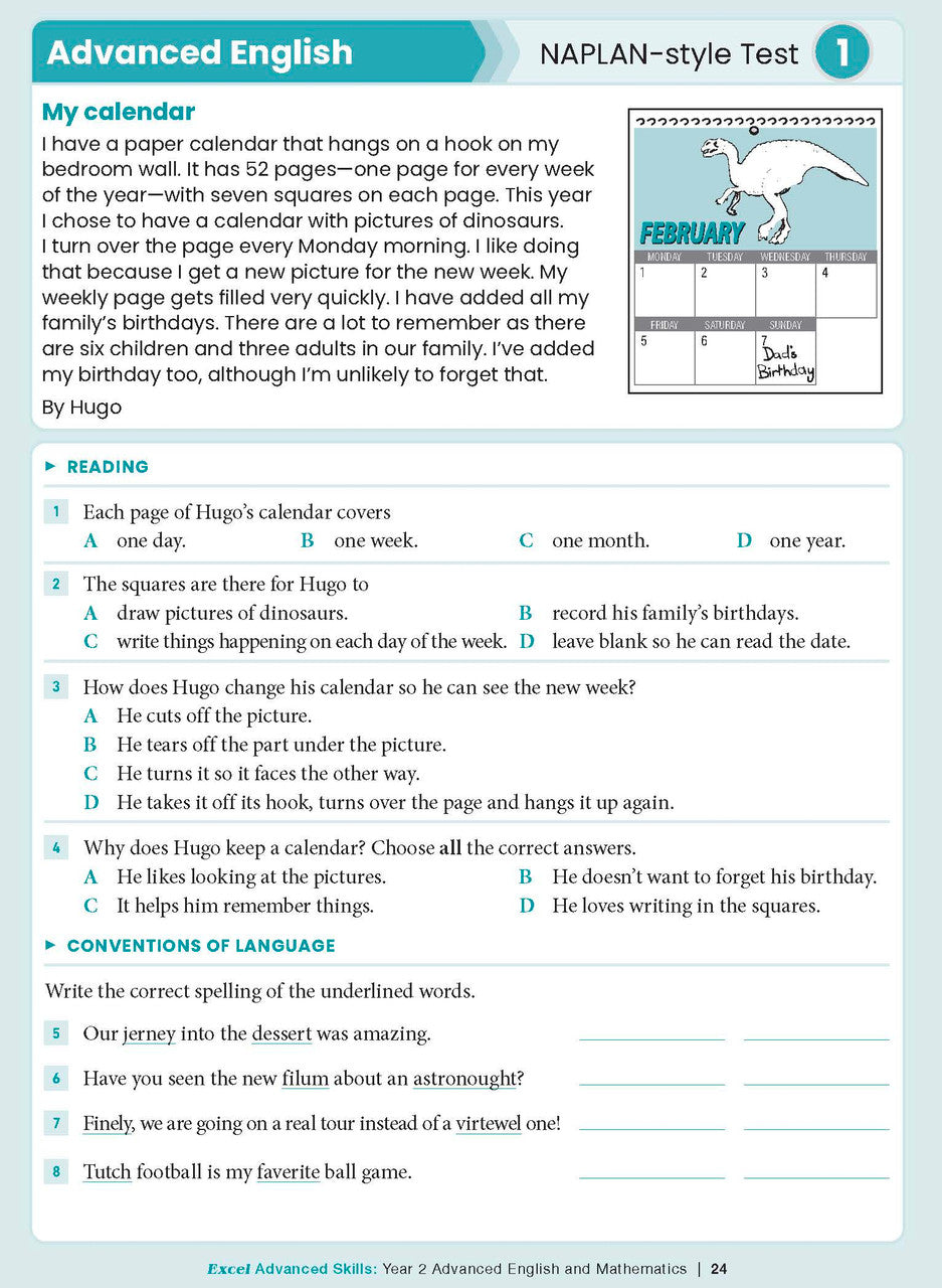 Excel Advanced Skills - Advanced English and Mathematics Year 2 – inside page 11