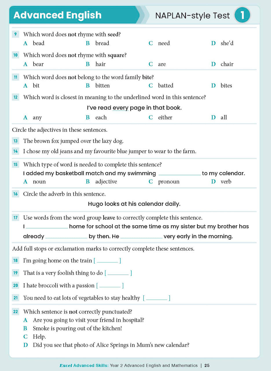 Excel Advanced Skills - Advanced English and Mathematics Year 2 – inside page 12