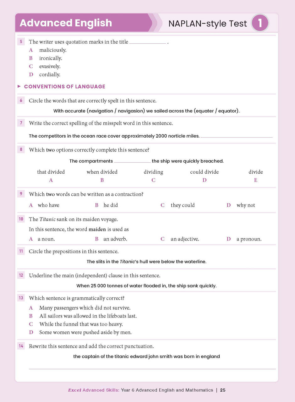 Excel Advanced Skills - Advanced English and Mathematics Year 6 – inside page 12