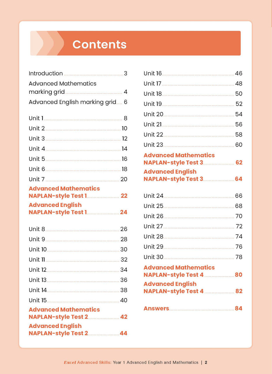 Excel Advanced Skills - Advanced English and Mathematics Year 1 – inside page 2