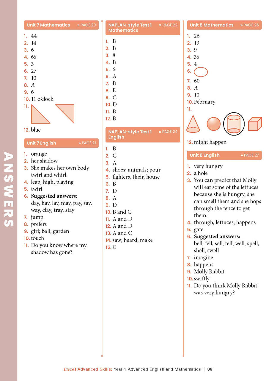 Excel Advanced Skills - Advanced English and Mathematics Year 1 – inside page 14