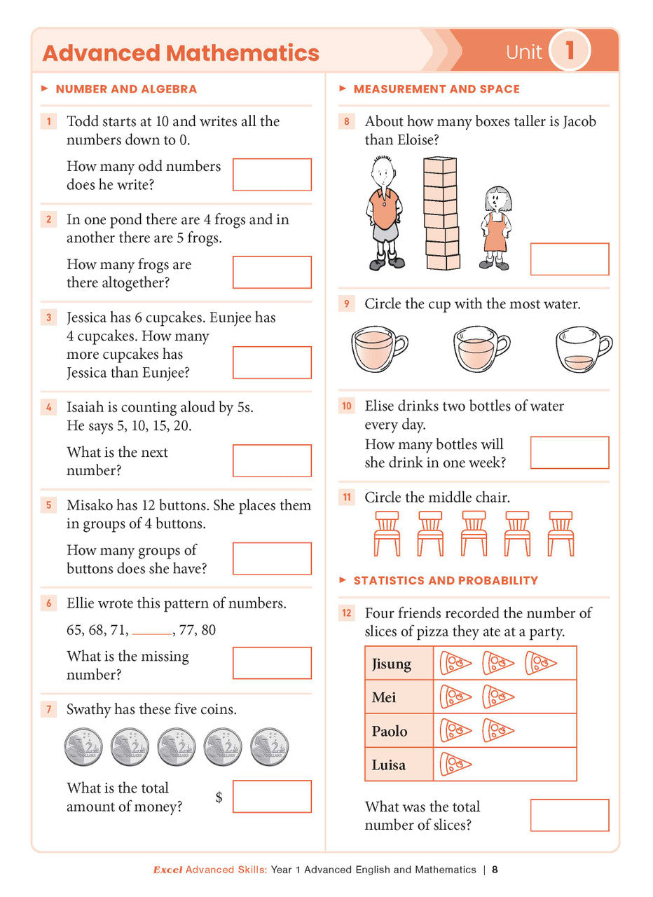 Excel Advanced Skills - Advanced English and Mathematics Year 1 – inside page 3