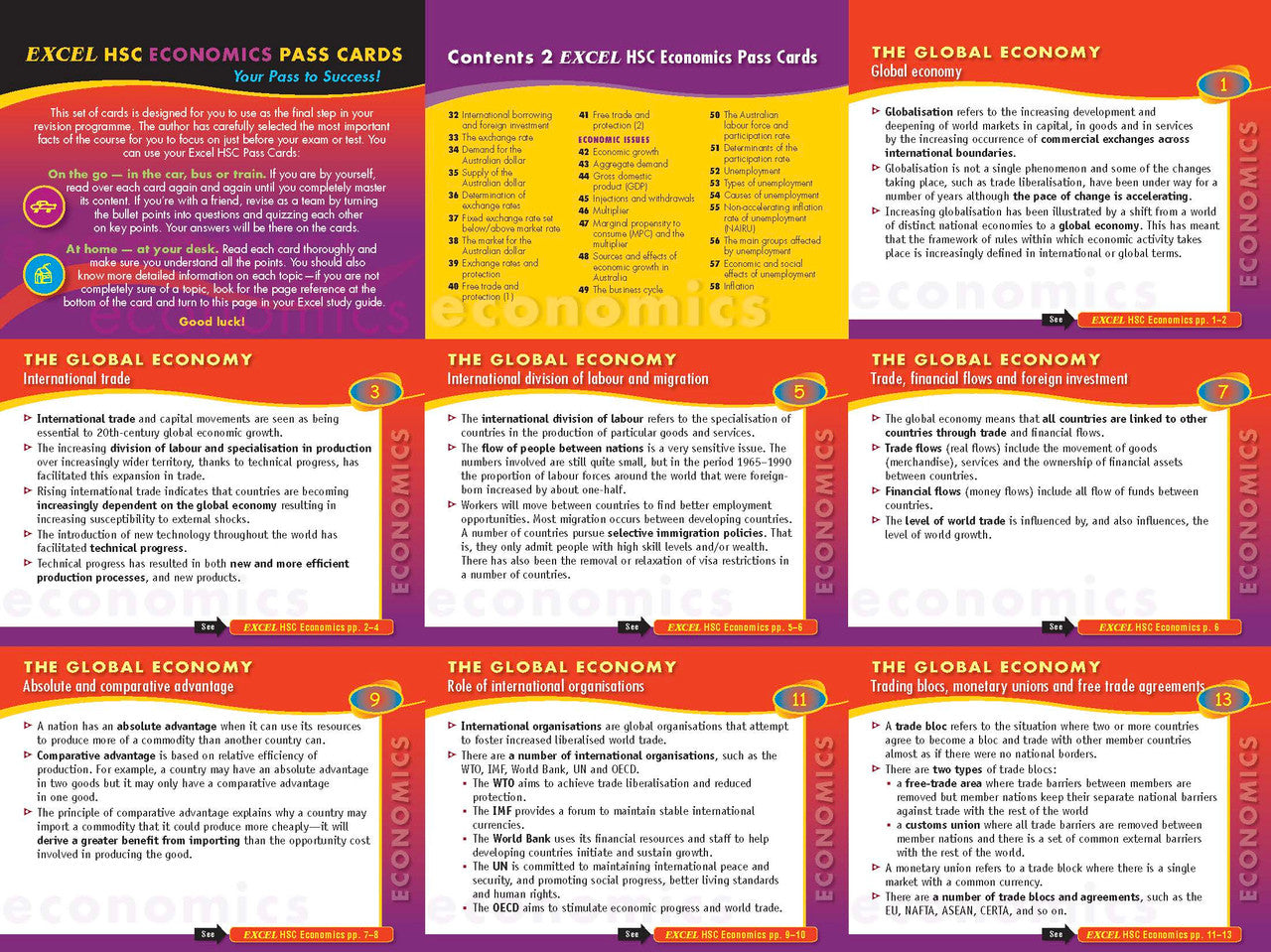 Excel HSC - Economics Study Guide with HSC Study Cards — inside page 17