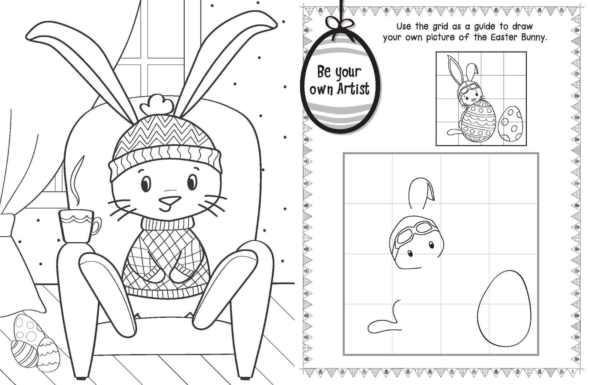 Easter Bunny Aus Colouring — inside page 1