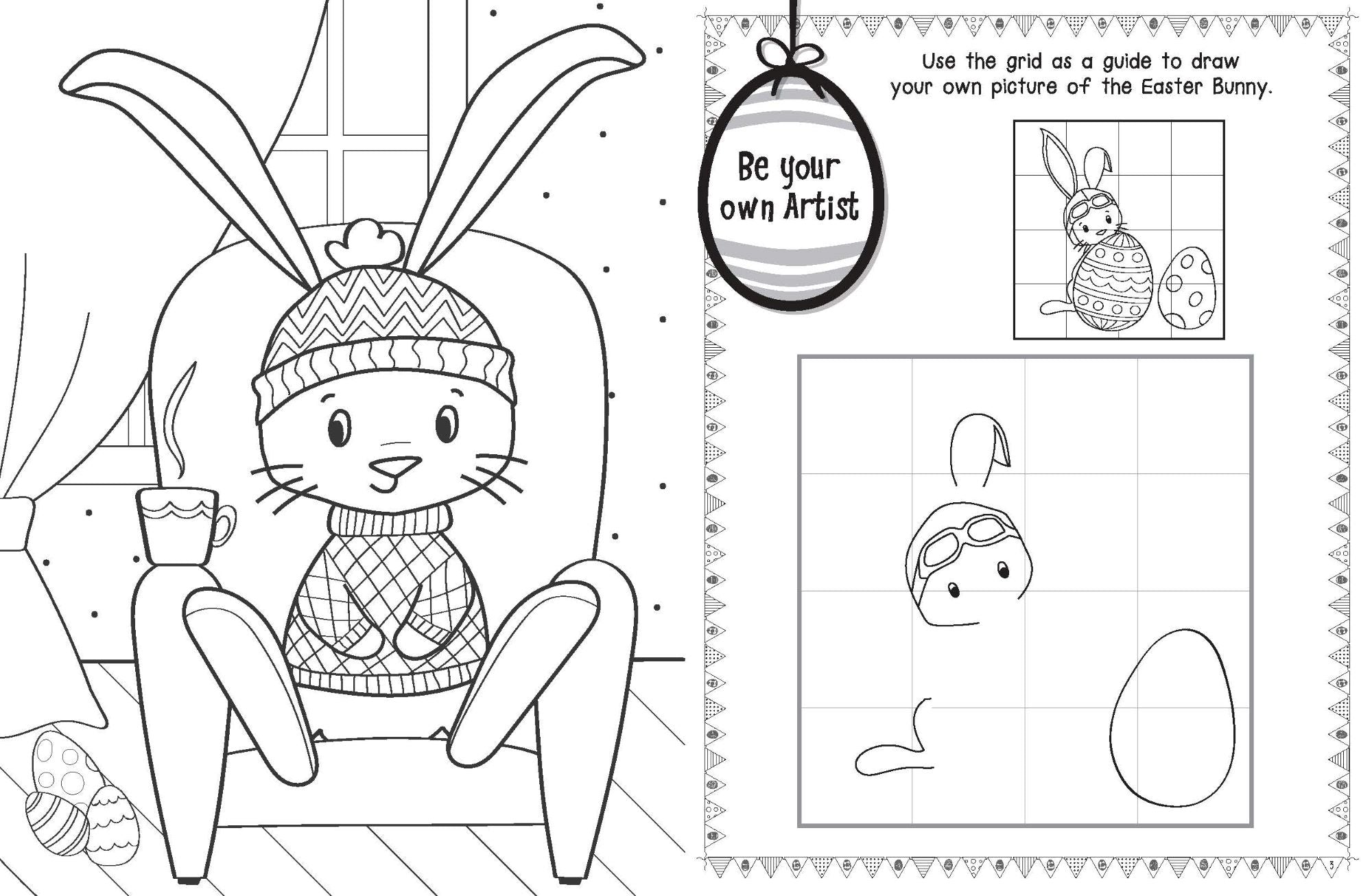 Easter Bunny Aus Colouring — inside page 1