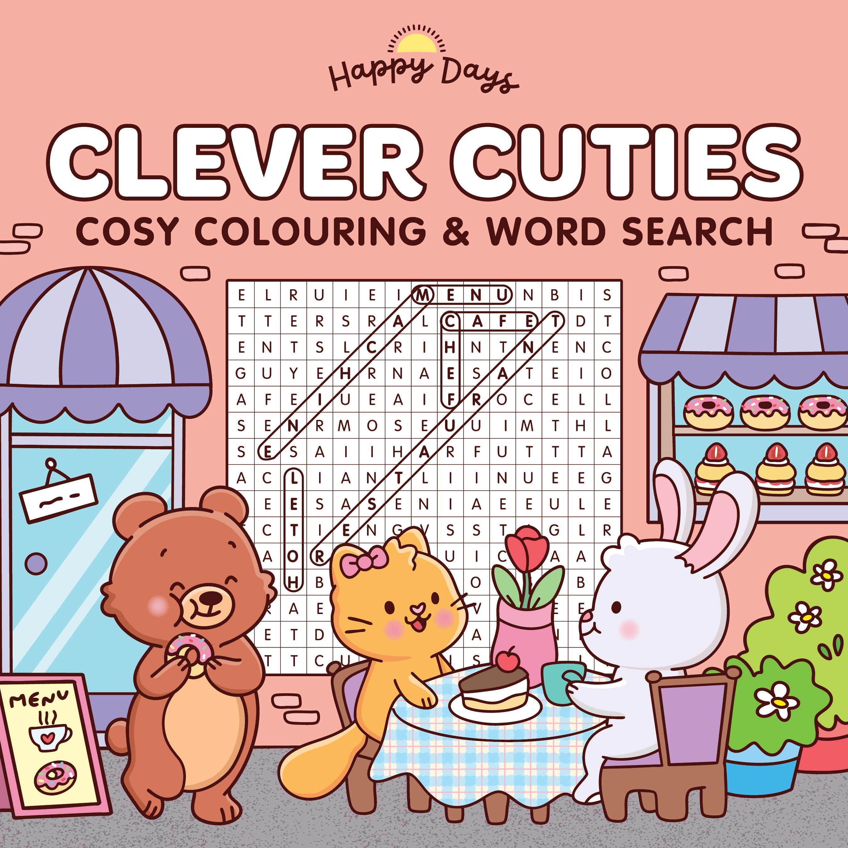 Happy Days - Clever Cuties Cosy Colouring & Word Search Book — inside page 6