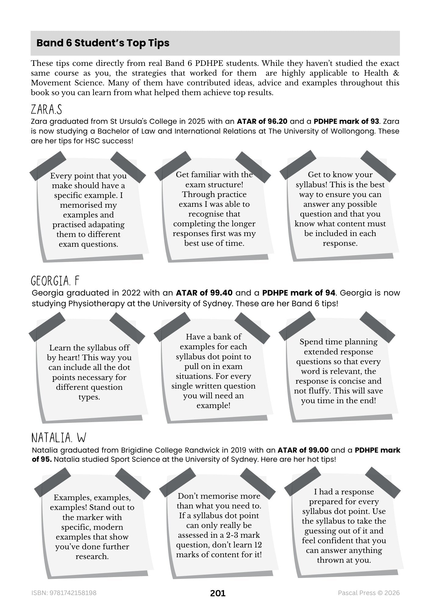 Excel 60 Days to Band 6 Health and Movement Science inside page 10 of 10