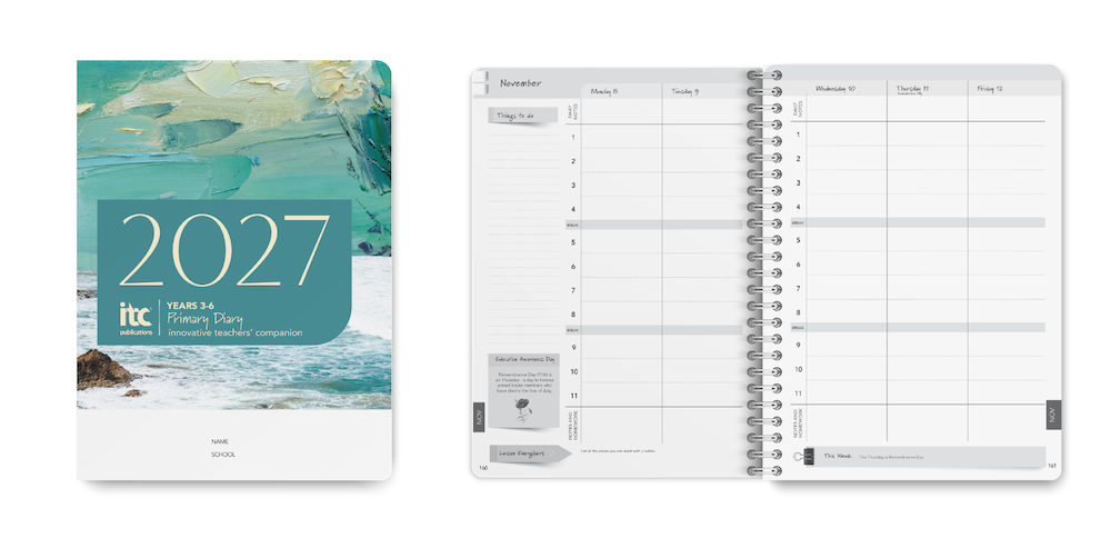 2027 Innovative Teachers' Companion (itc) - Primary (3-6) – Cover and weekly planner spread