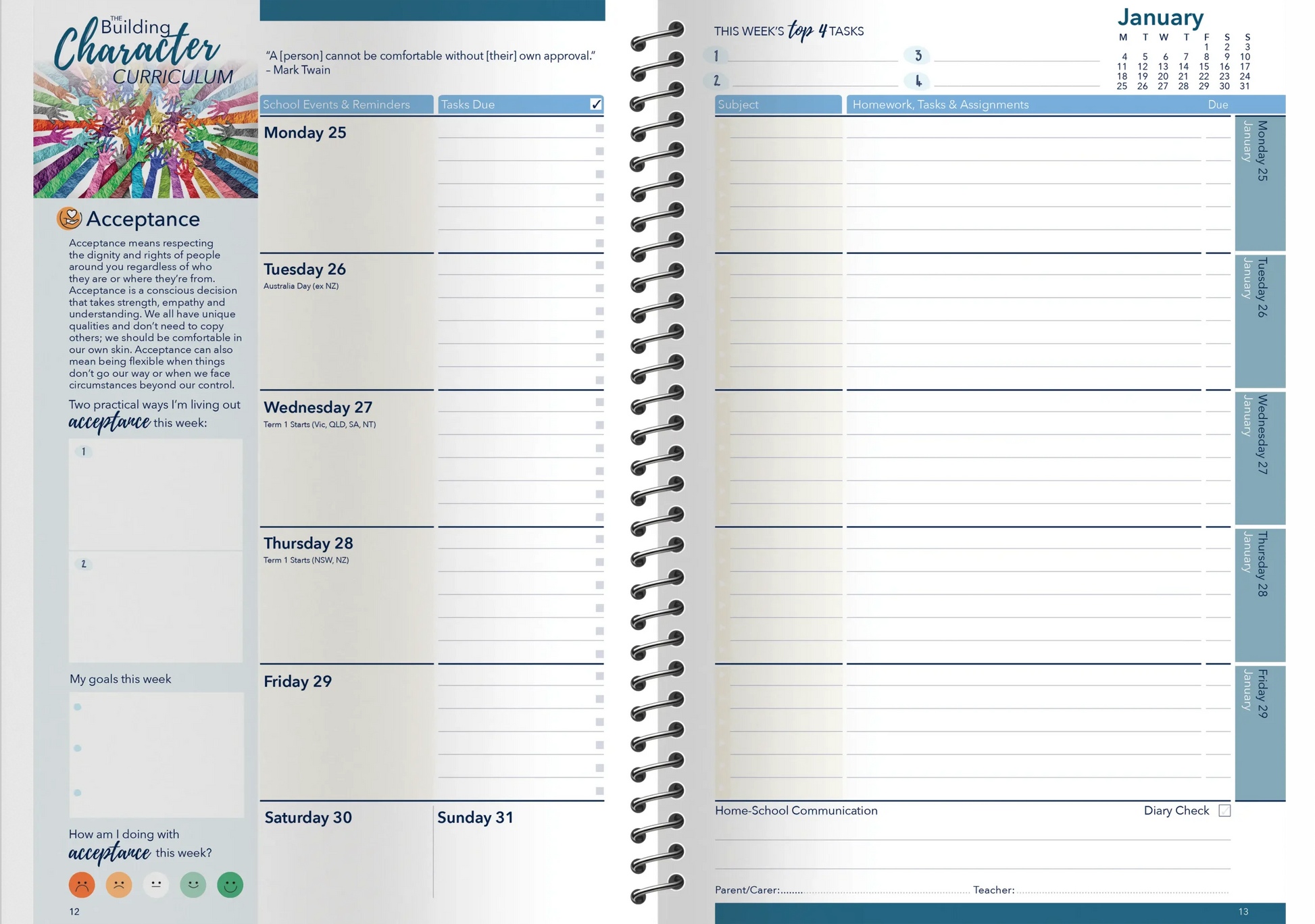 StudyQuest Weekly Student Diary 2027 - Years 7-12, Coil Bound — Createl SQ — image 2
