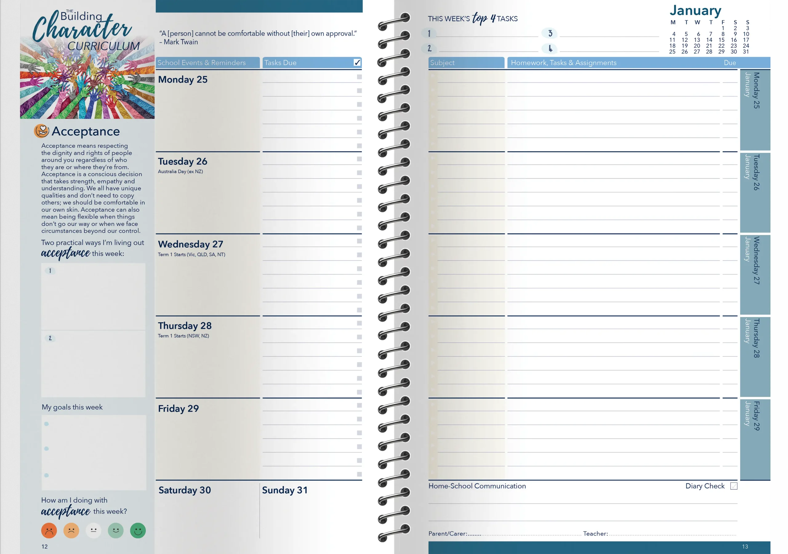 StudyQuest Weekly Student Diary 2027 - Years 7-12, Coil Bound — Createl SQ — image 2