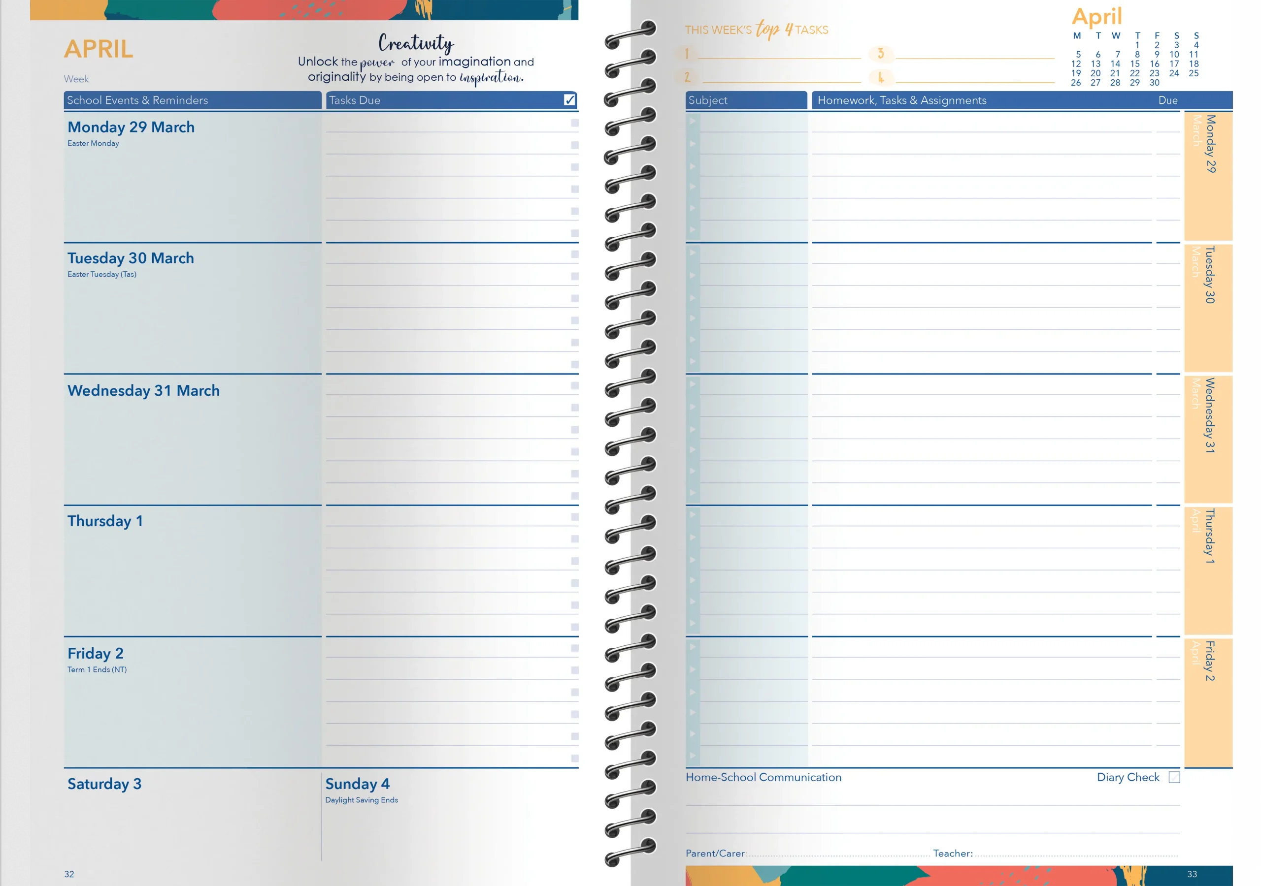 StudyQuest Flourish Weekly Student Diary 2027 - Years 6-12, Coil Bound — Createl SQF — image 2