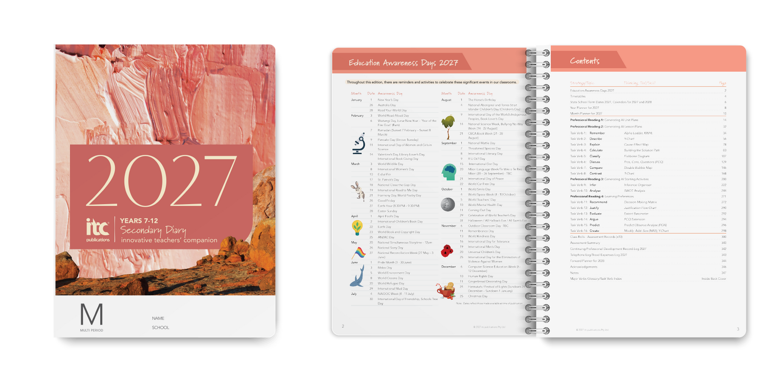 2027 Innovative Teachers' Companion (itc) - Secondary (Multi Period) – Cover and inside spread