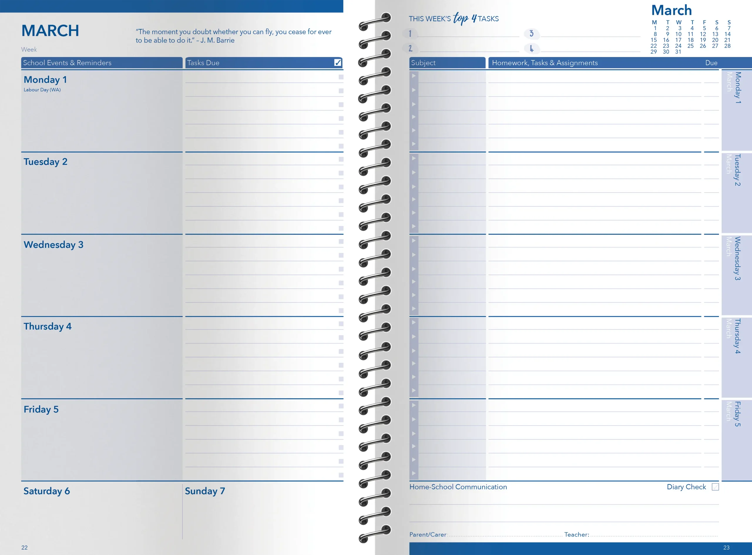 StudyQuest Classic Weekly Student Diary 2027 - Years 6-12, Coil Bound — Createl SQE — image 2