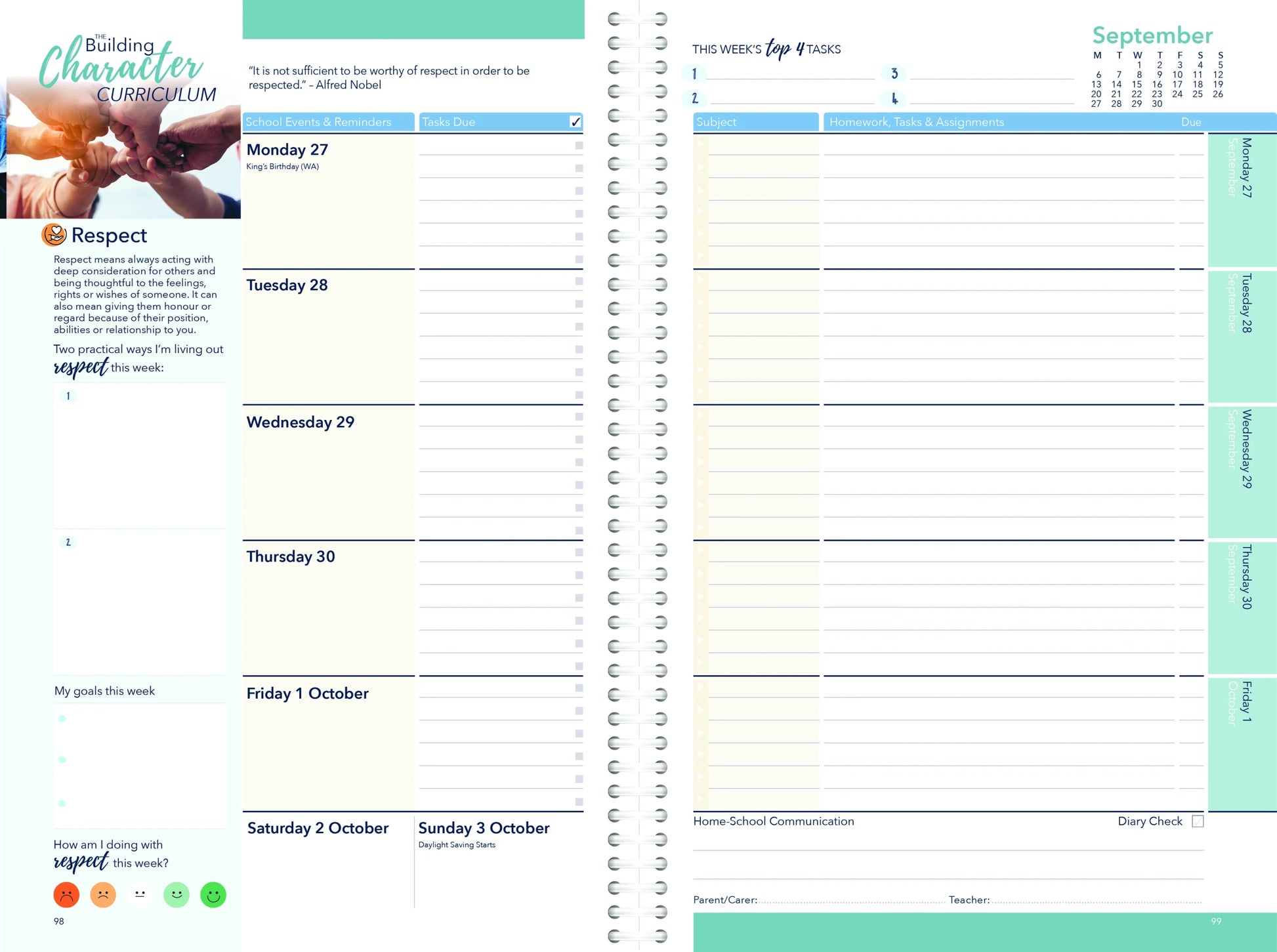 StudyQuest Weekly Student Diary 2027 - Years 7-12, Coil Bound — Createl SQ — image 3