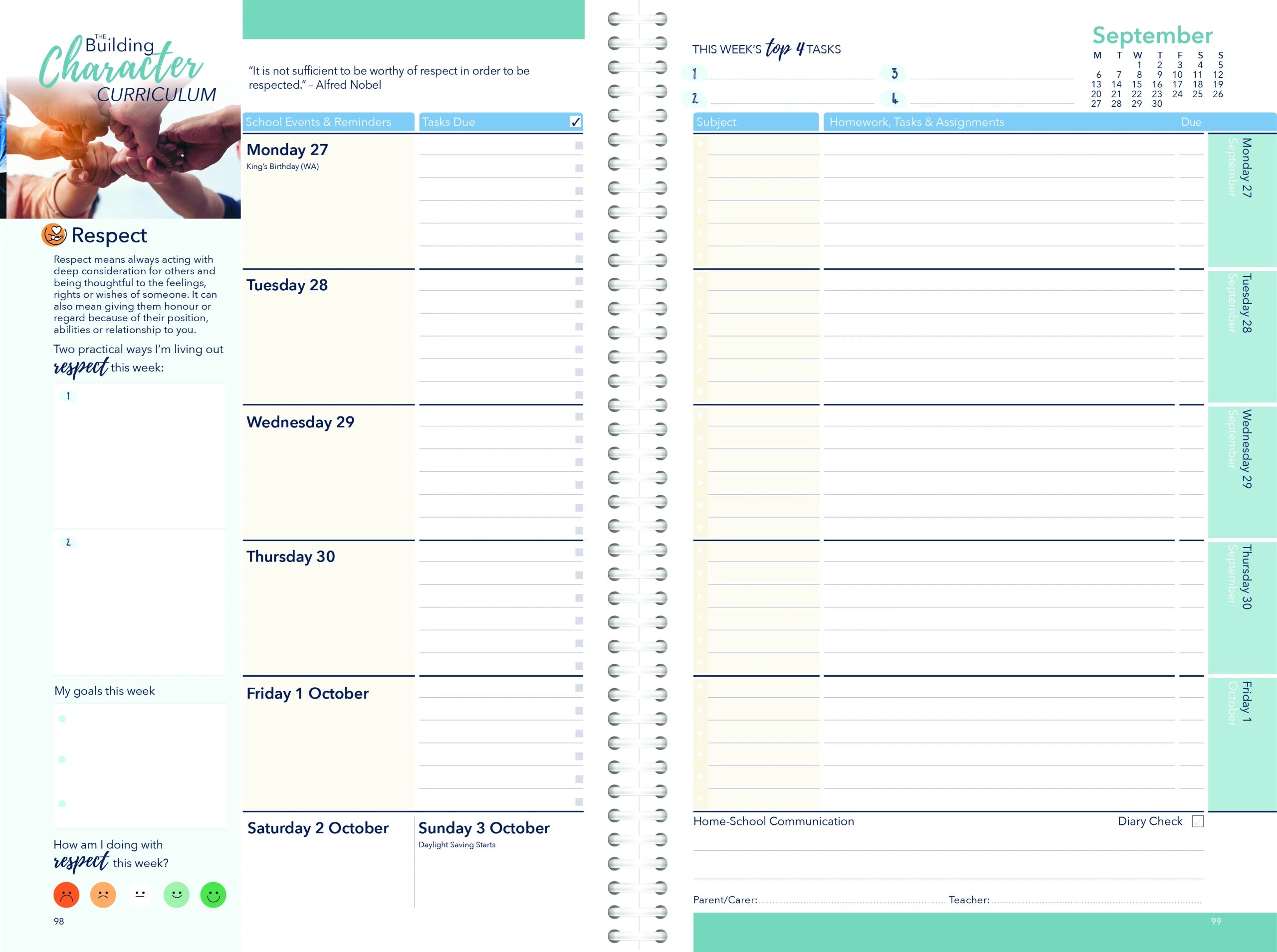 StudyQuest Weekly Student Diary 2027 - Years 7-12, Coil Bound — Createl SQ — image 3