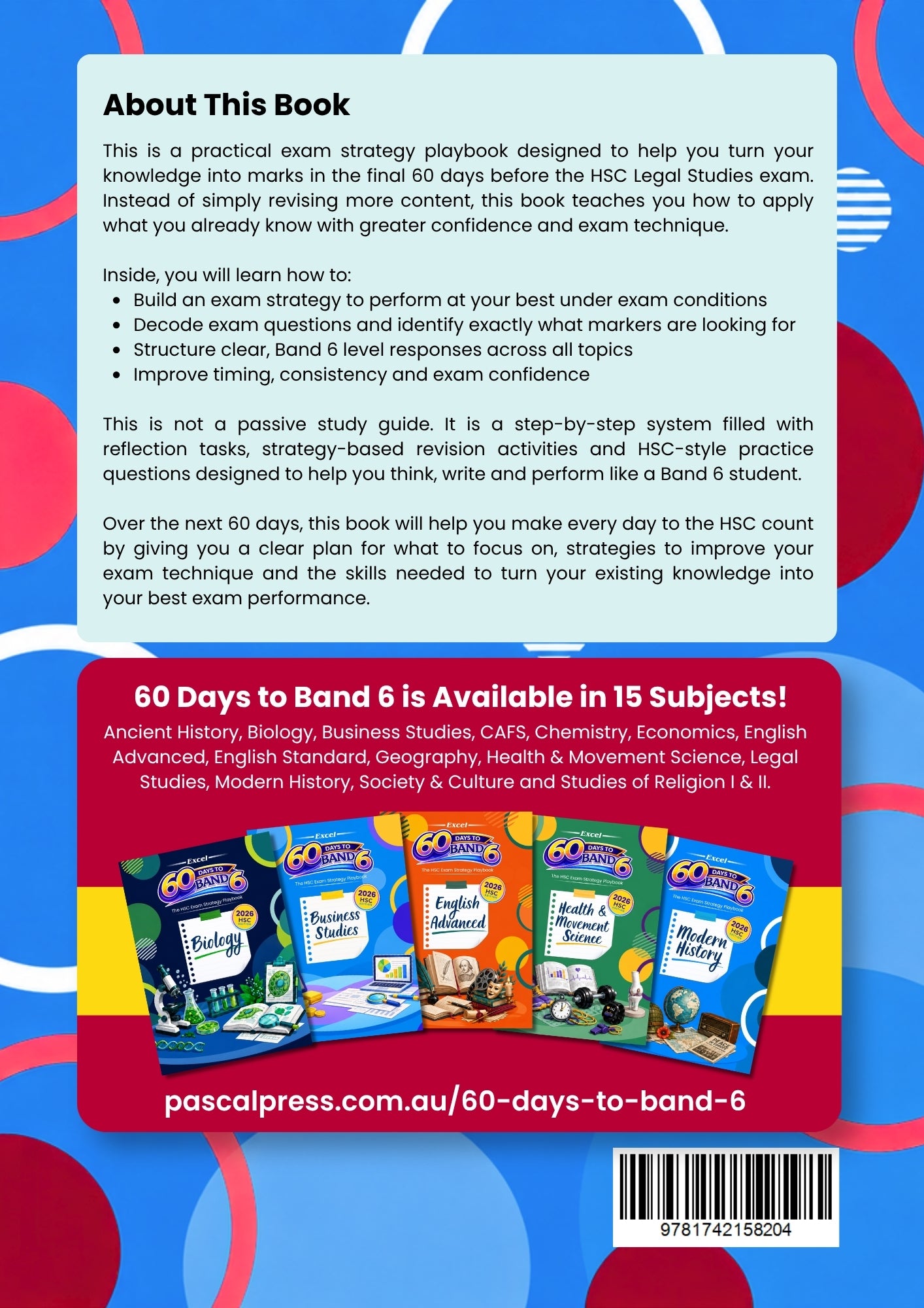 Excel 60 Days to Band 6 Legal Studies back cover