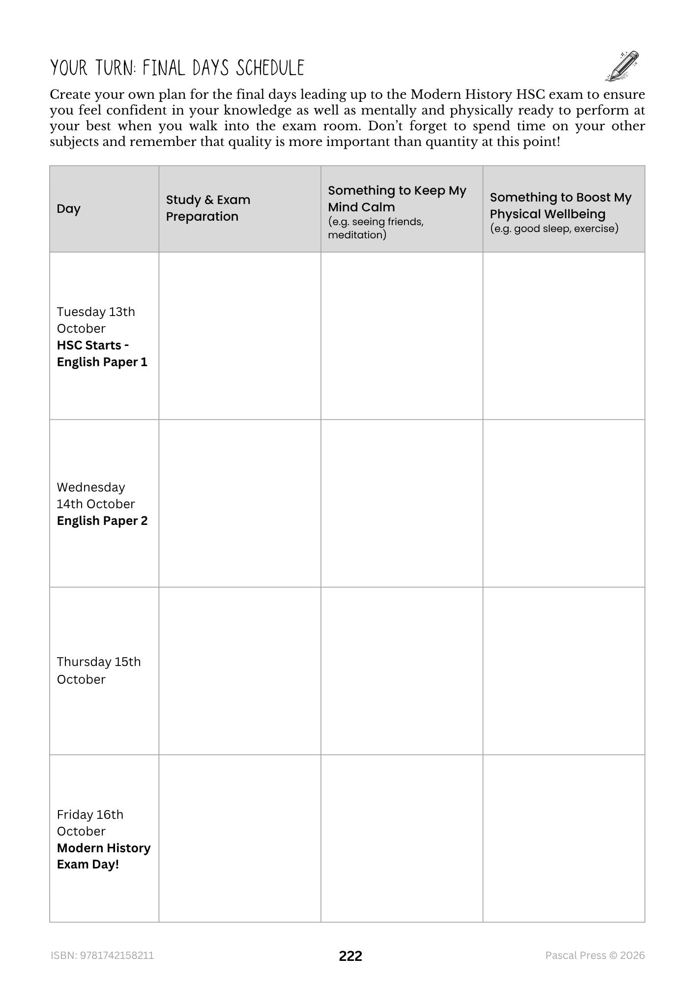 Excel 60 Days to Band 6 Modern History inside page 9 of 10