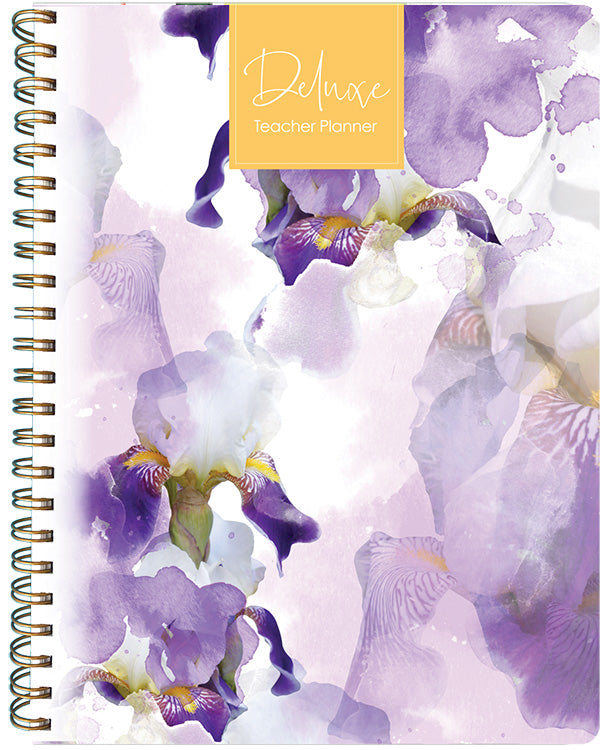 Deluxe Secondary 6-Period Daily Planner 2027 - Wild Iris - A4, Wiro Bound — Createl 2522T — image 1
