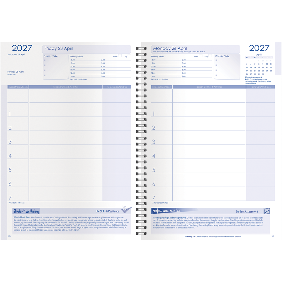 Secondary 0+7-Period Daily Strategy Planner 2027 - A4, Wiro Bound — Createl 2532 — image 2