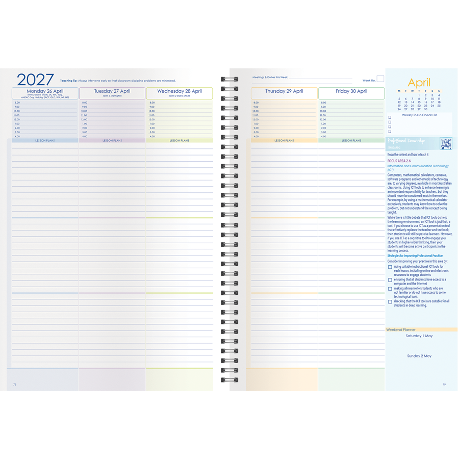 Secondary Professional Practice Weekly Planner 2027 - A4, Wiro Bound — Createl 2543 — image 2