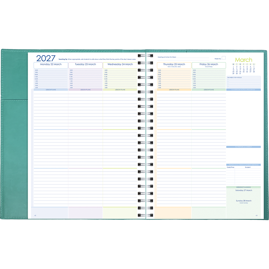 Secondary Level Coordinator Weekly Planner 2027 - A4, Wiro Bound with Cover — Createl 2554 — image 3
