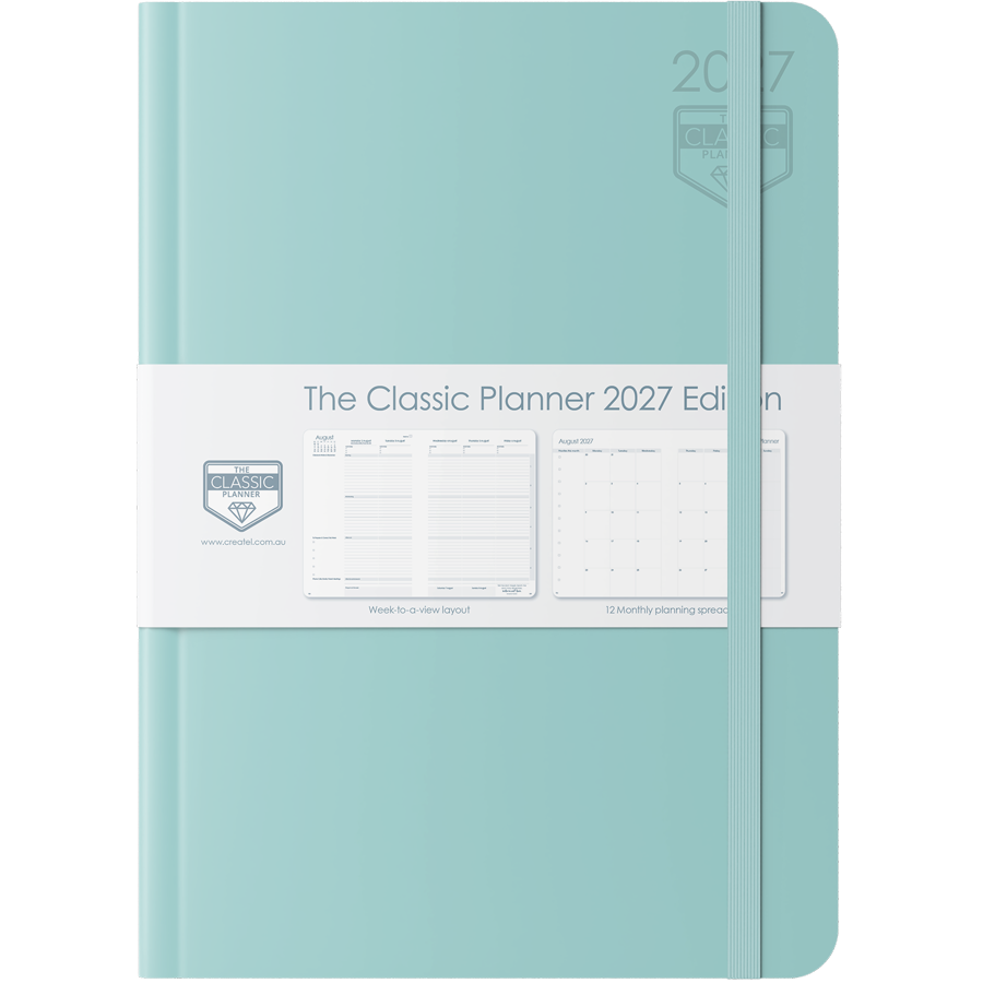 Classic Primary & Secondary 3-Session/6-Period Weekly Planner 2027 - Nordic Green - A4, Hard Cover — Createl 2559N — image 1