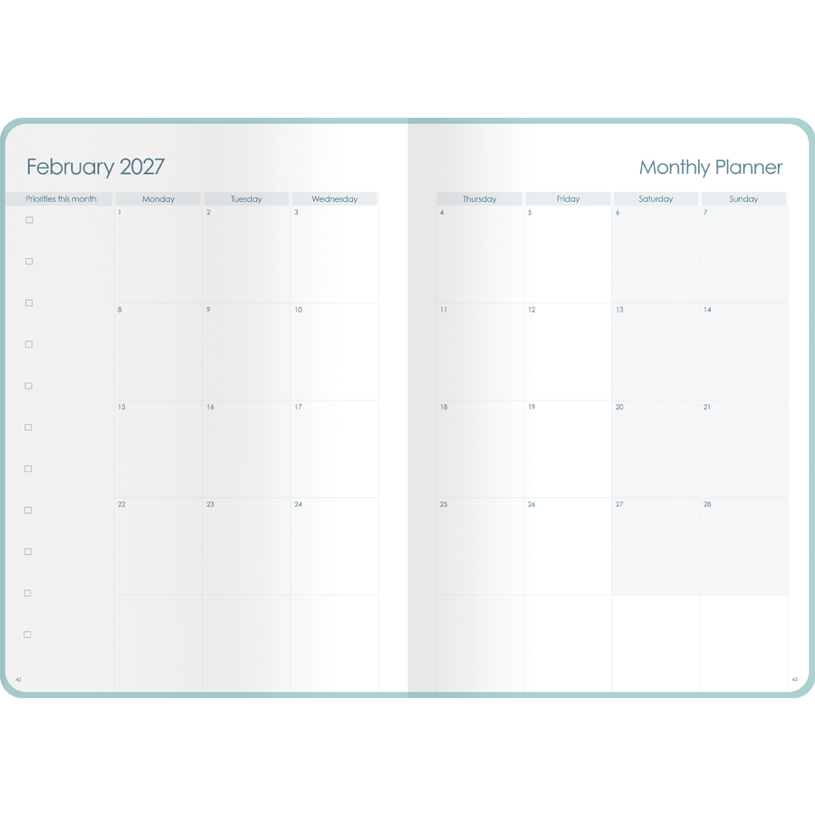 Classic Primary & Secondary 3-Session/6-Period Weekly Planner 2027 - Nordic Green - A4, Hard Cover — Createl 2559N — image 2