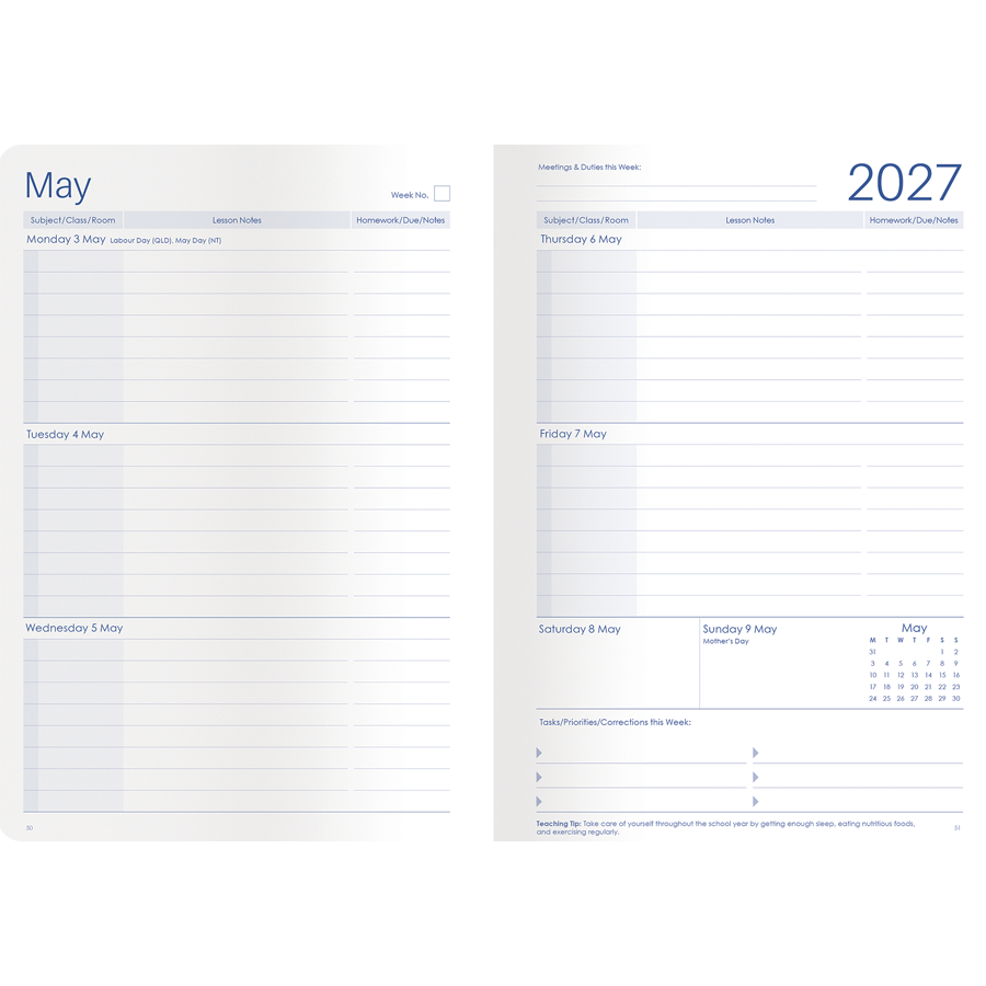 Secondary Weekly Planner 2027 - A5, Casebound Soft Cover — Createl 2586 — image 2