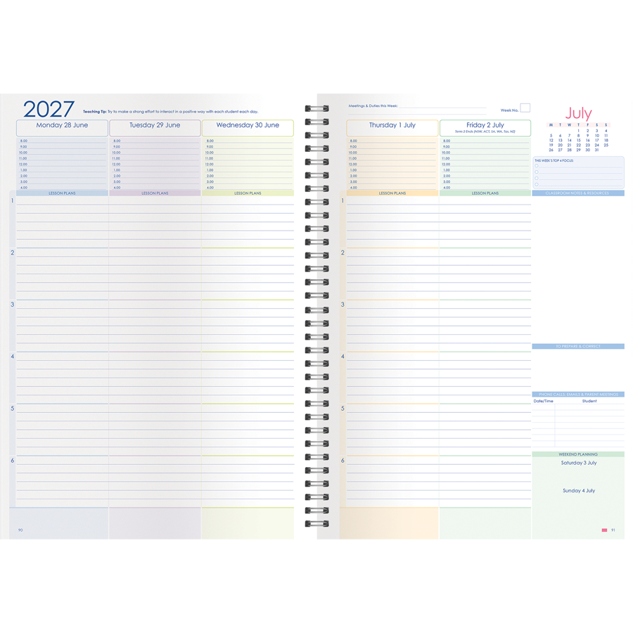 Secondary 6-Period Weekly Planner 2027 - A4, Wiro Bound — Createl 2595 — image 2