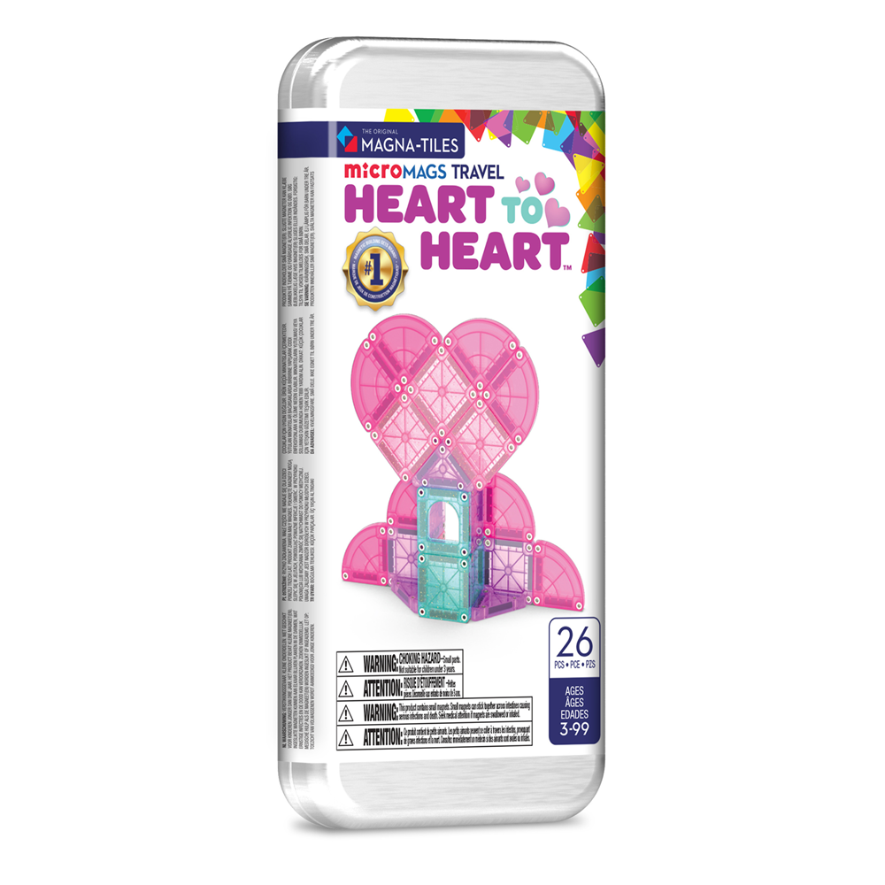 Magna-Tiles microMAGS - Heart To Heart 26-Piece Travel Set
