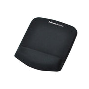 Fellowes Plush Touch Mouse Pad with Wrist Rest - Black
