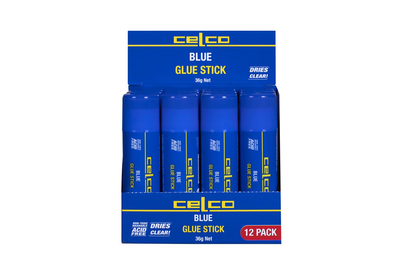 Celco Blue Glue Stick - 36g (Box of 12)