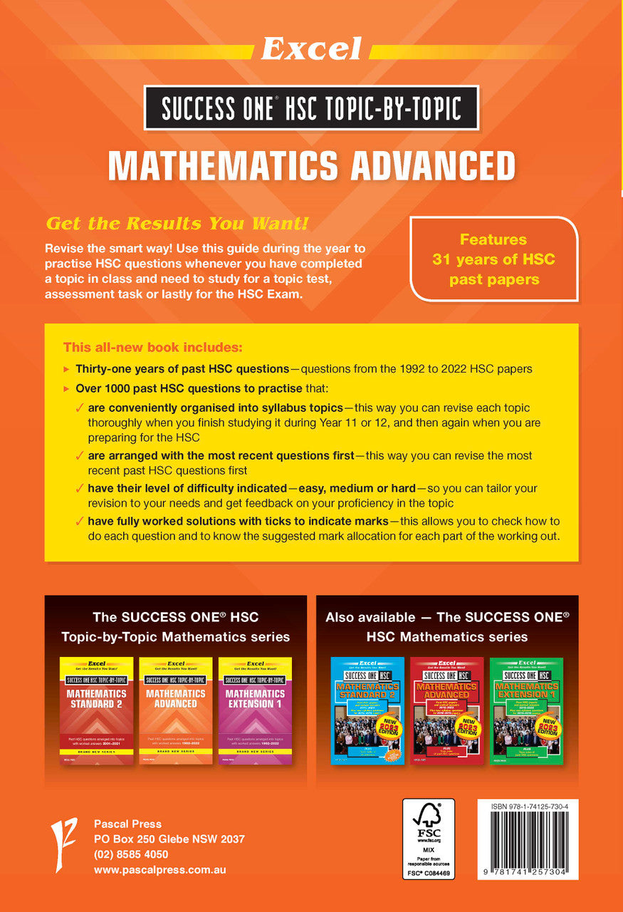 Excel Success One HSC Topic-By-Topic Mathematics Advanced 2023 Edition — inside page 14