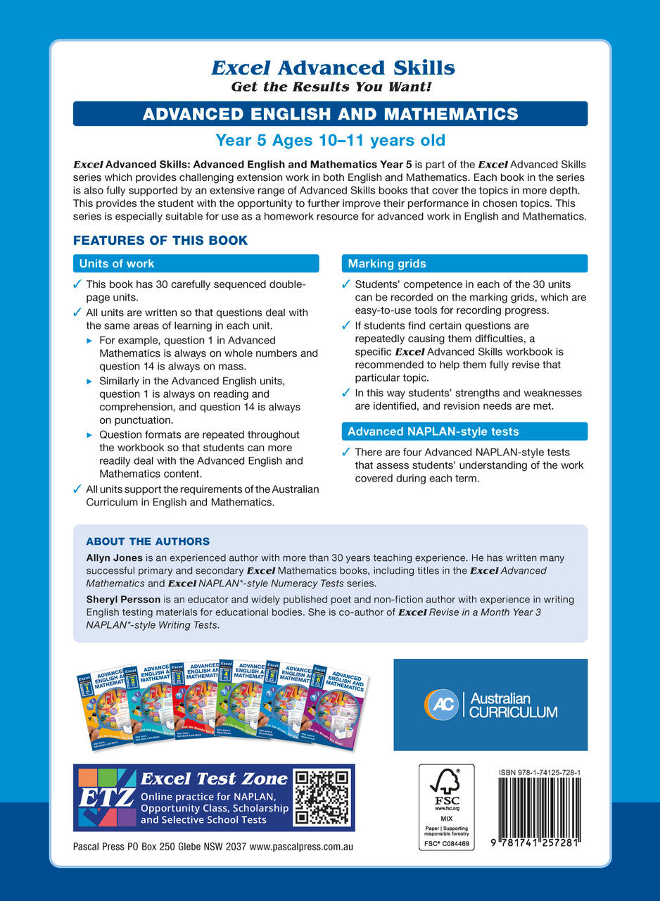 Excel Advanced Skills - Advanced English and Mathematics Year 5 – back cover 15
