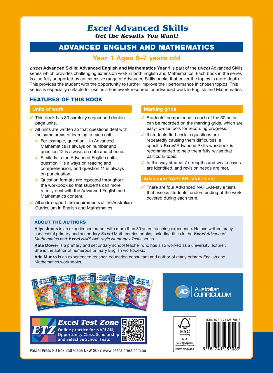Excel Advanced Skills - Advanced English and Mathematics Year 1 – back cover 15