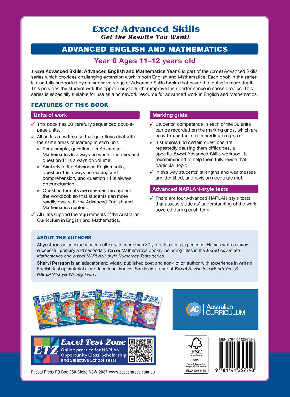 Excel Advanced Skills - Advanced English and Mathematics Year 6 – back cover 15