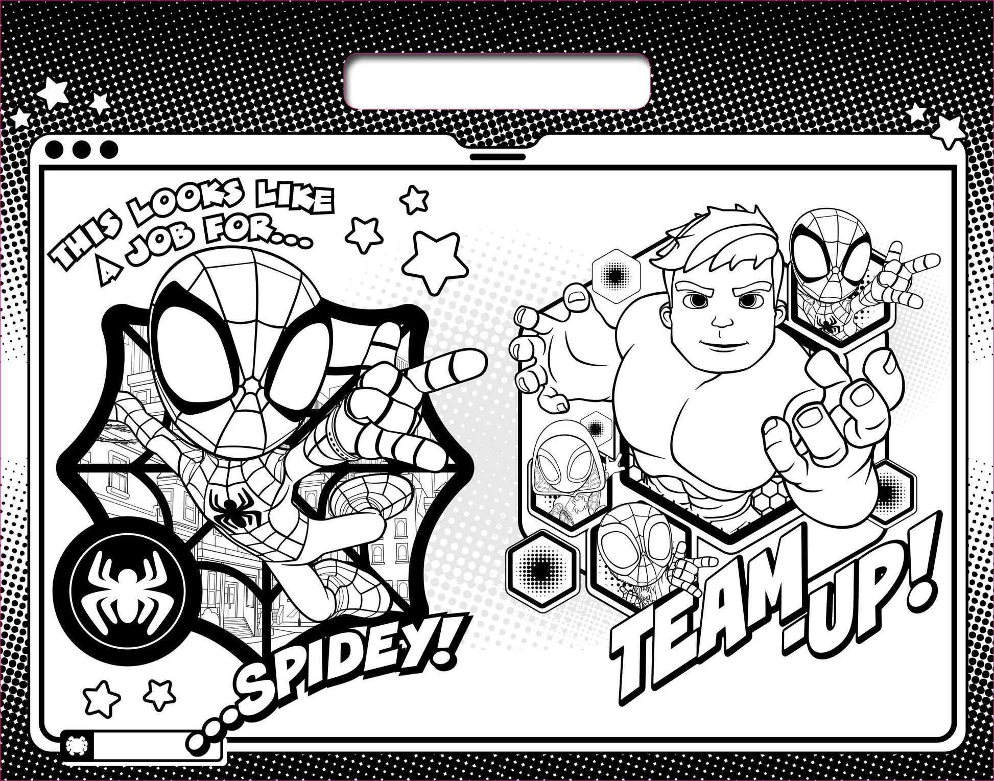 Spidey and His Amazing Friends - Giant Activity Pad - Glow Webs Glow! — inside page 1
