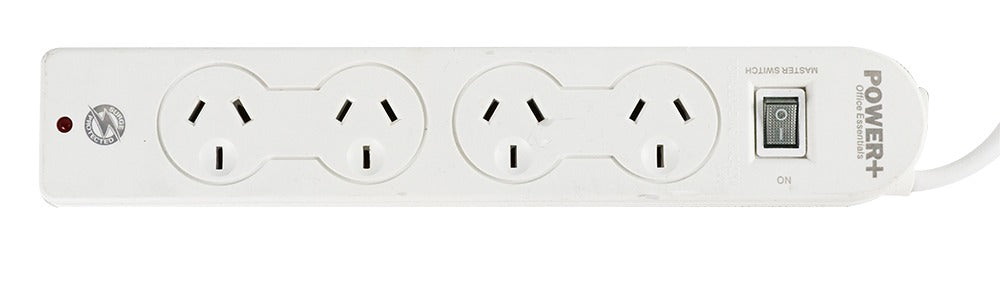 Italplast 4 Outlet Powerboard with Overload Protection and Master Switch