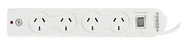 Italplast 4 Outlet Powerboard with Overload Protection and Master Switch