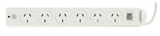 Italplast 6 Outlet Powerboard with Overload Protection and Master Switch