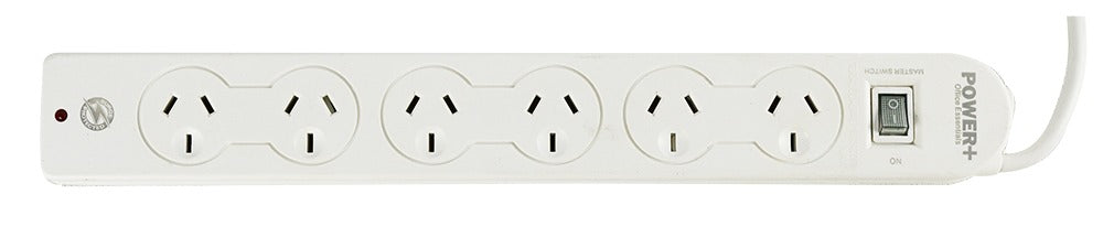 Italplast 6 Outlet Powerboard with Overload Protection and Master Switch