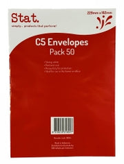 Stat Envelope C5 Strong - White Peel/seal Pack of 50