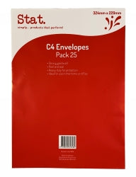 Stat Envelope C4 Kraft - Peel/seal Pack of 25