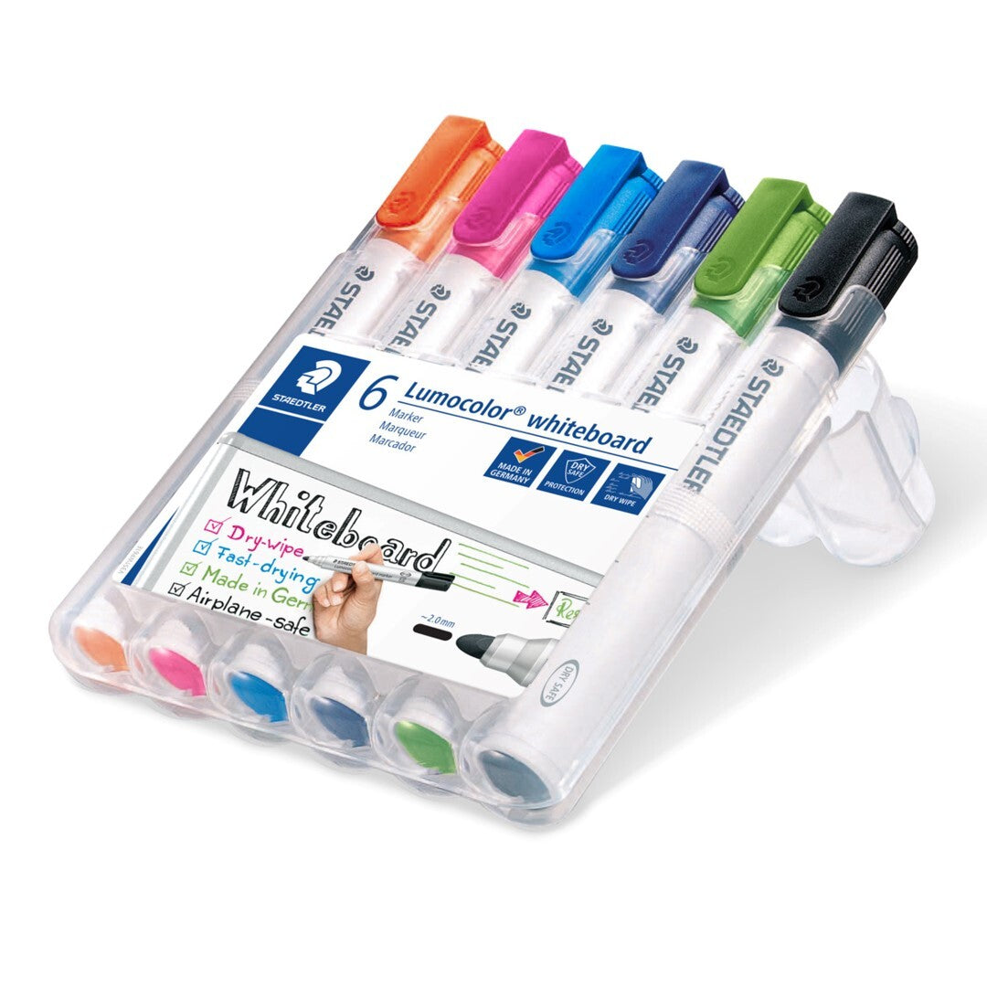 Staedtler Lumocolor 351 Whiteboard Markers - Bullet 2mm: Brights (Pack of 6)