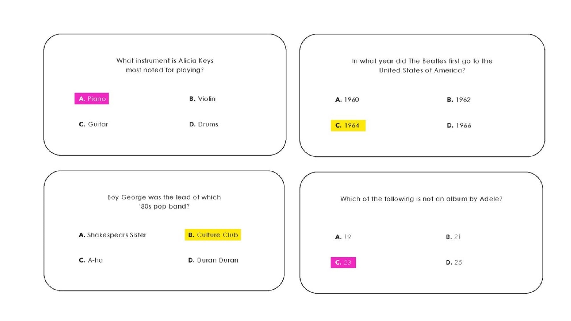 Trivia Box Set - Music — inside page 1