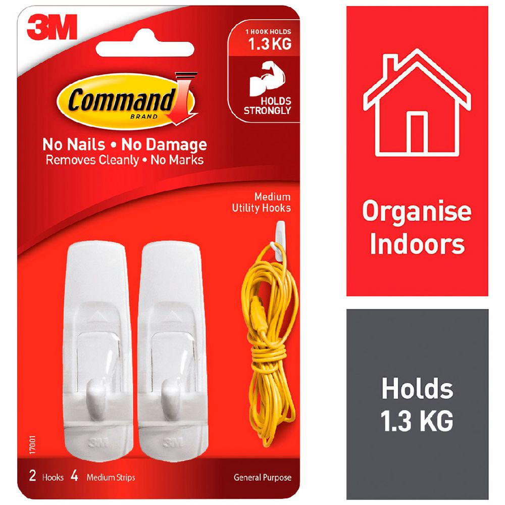 Command Self-Adhesive Hooks Medium (17001)