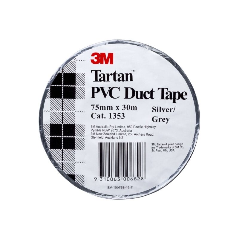 3M 1353 Tartan PVC Duct Tape - Grey - 75mm x 30m (Box of 24)